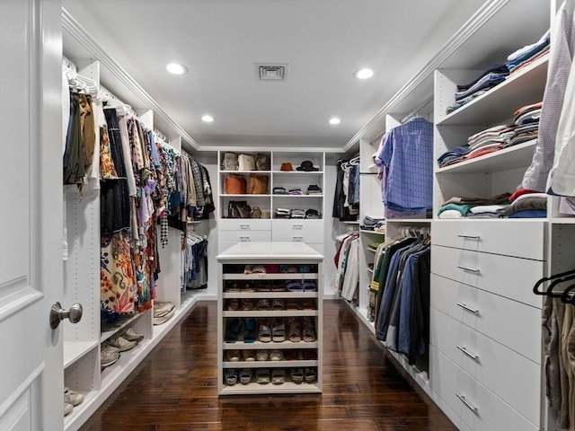 83 Altamont Ave, Melrose, MA 02176 - walk in closet with dark wood finished floors and visible vents