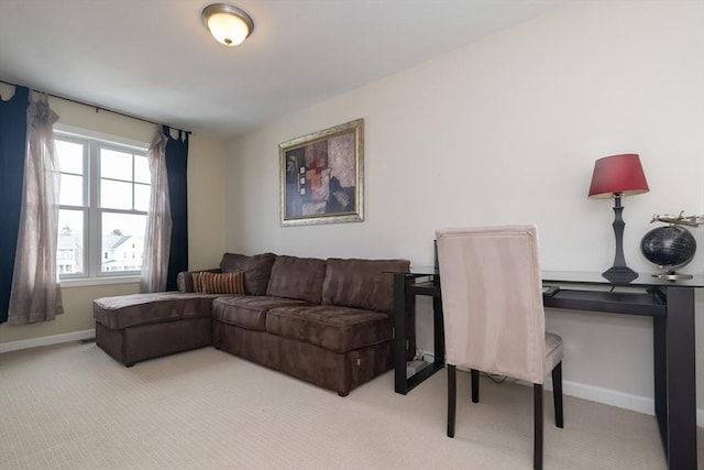 office featuring carpet and baseboards