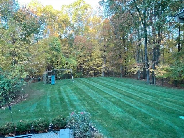 view of yard featuring a playground