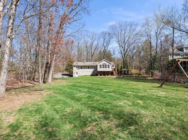 view of yard with a gazebo