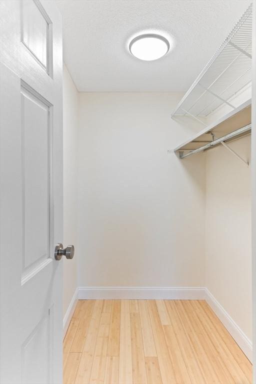 walk in closet featuring hardwood / wood-style flooring