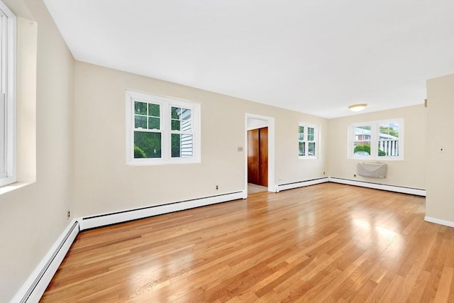 108 Emerson Gardens Rd Unit 108, Lexington, MA 02420 - unfurnished room with a baseboard radiator, light wood-style floors, and plenty of natural light