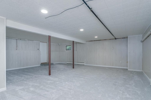 40 Langley Ln, Tewksbury, MA 01876 - finished basement featuring carpet flooring, baseboard heating, and recessed lighting