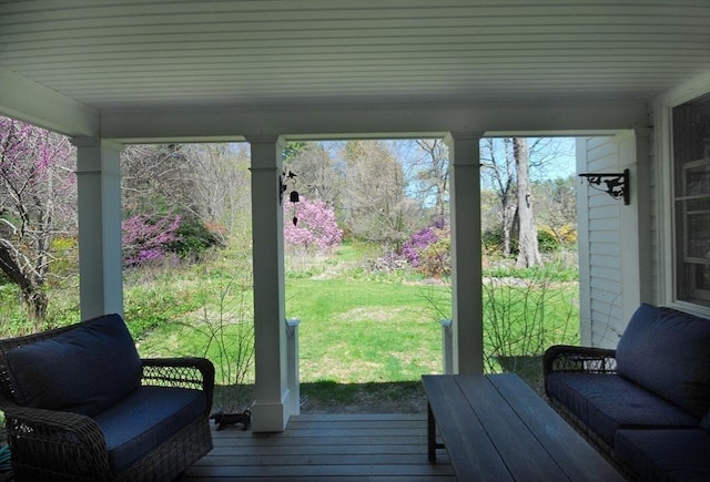 view of sunroom