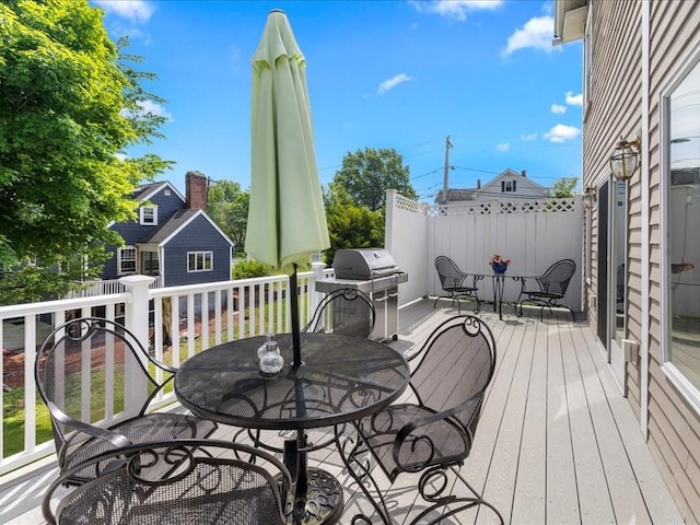 55 Dwight St, Dedham, MA 02026 - deck featuring outdoor dining space and area for grilling