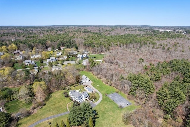 619 Main St, Hanover, MA 02339 - aerial view of property and surrounding area featuring a forest