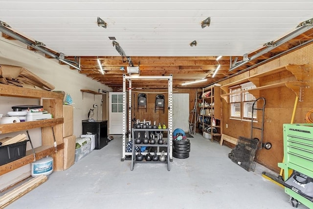 garage featuring a garage door opener