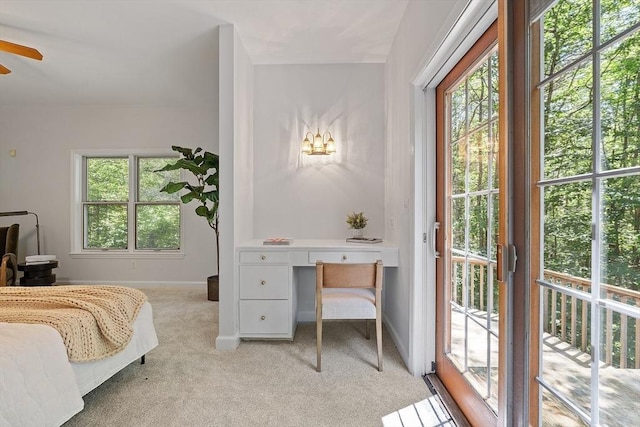 26 Sam Cobb Ln, Princeton, MA 01541 - bedroom with access to outside, light colored carpet, and an office area