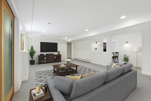 26 Sam Cobb Ln, Princeton, MA 01541 - carpeted living room with baseboard heating and recessed lighting