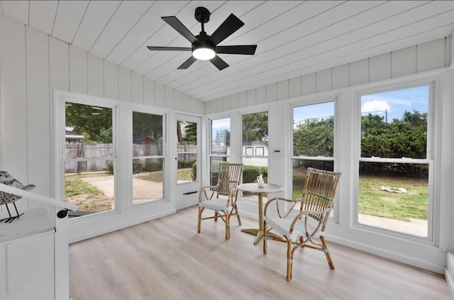 69 Notre Dame St, Springfield, MA 01104 - sunroom with lofted ceiling, plenty of natural light, wood finished floors, and wood ceiling