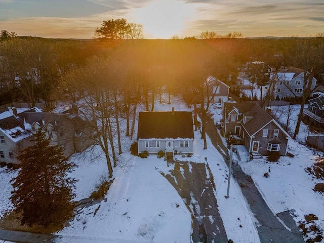 view of snowy aerial view