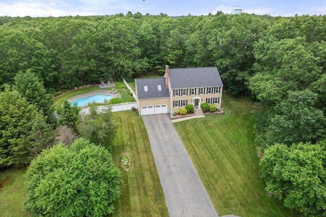 6 Magnolia Cir, Norfolk, MA 02056 - aerial view of property and surrounding area with a pool and a forest