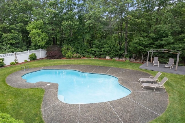 6 Magnolia Cir, Norfolk, MA 02056 - view of pool featuring a patio and a wooden deck