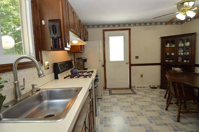 kitchen with gas stove and sink