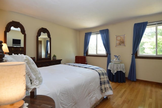 bedroom featuring light hardwood / wood-style floors