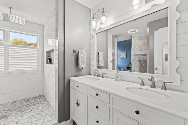 42 Britton St, Raynham, MA 02767 - full bathroom with a walk in shower and double vanity