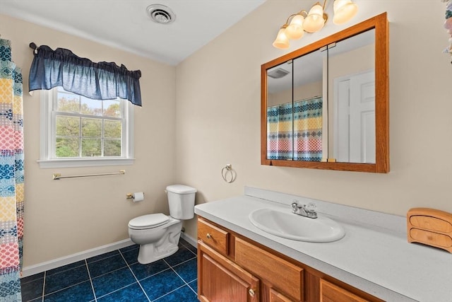 42 Britton St, Raynham, MA 02767 - bathroom with baseboards, tile patterned floors, toilet, vanity, and a shower with shower curtain