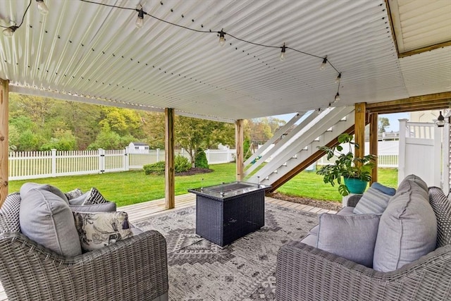 42 Britton St, Raynham, MA 02767 - view of patio / terrace with an outdoor hangout area and stairs