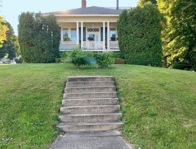 exterior space featuring covered porch