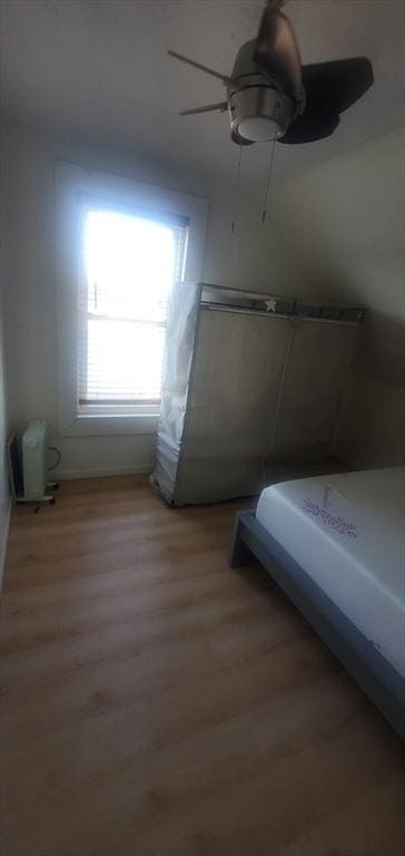 10 Monroe, Springfield, MA 01109 - unfurnished bedroom with light wood-style floors and a ceiling fan