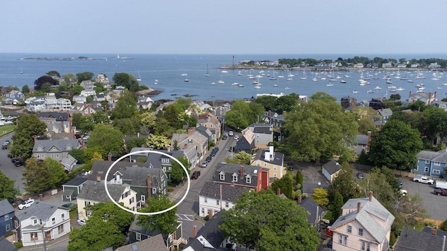 8 Franklin St Unit 18, Marblehead, MA 01945 - aerial view of residential area featuring a nearby body of water