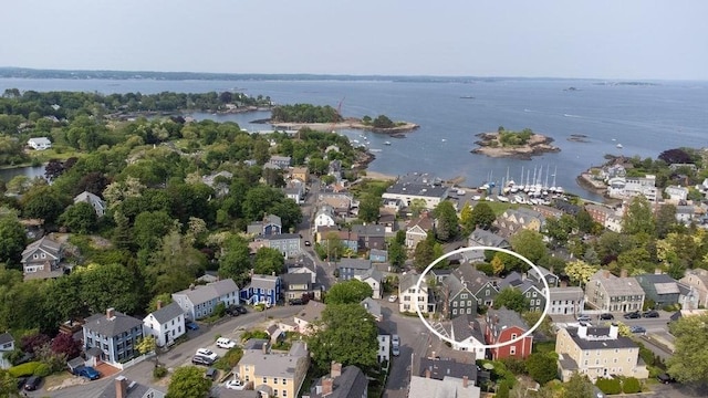 8 Franklin St Unit 18, Marblehead, MA 01945 - aerial view of residential area featuring a large body of water