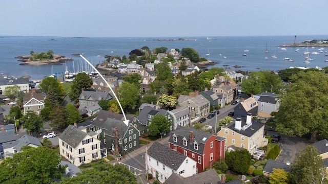 8 Franklin St Unit 18, Marblehead, MA 01945 - aerial perspective of suburban area featuring a nearby body of water