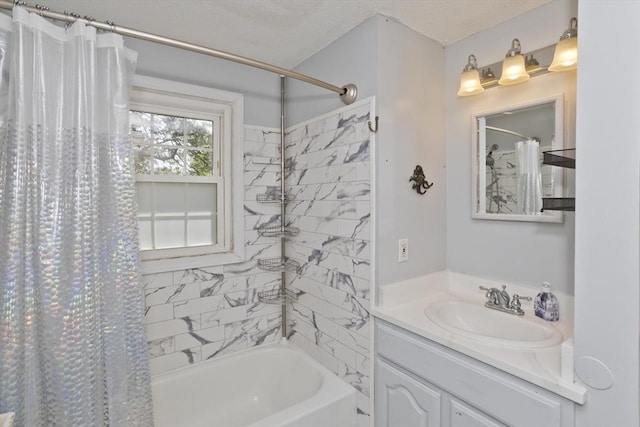 8 Field St, Southwick, MA 01077 - bathroom featuring vanity and shower / bathtub combination with curtain