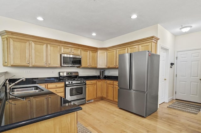 508 Linwood Ct Unit 508, Clinton, MA 01510 - kitchen with appliances with stainless steel finishes, light wood-type flooring, and recessed lighting