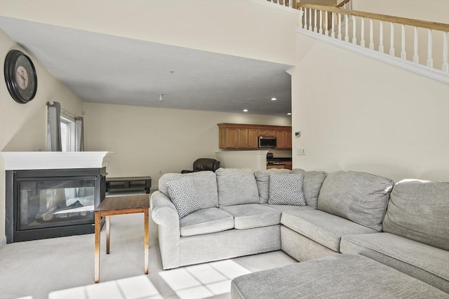 508 Linwood Ct Unit 508, Clinton, MA 01510 - living area with a multi sided fireplace and recessed lighting