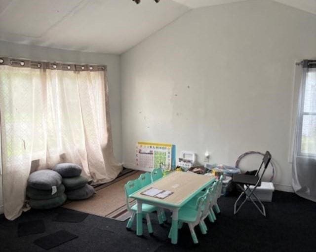 1098 Pleasant St, Palmer, MA 01069 - game room with vaulted ceiling and carpet floors