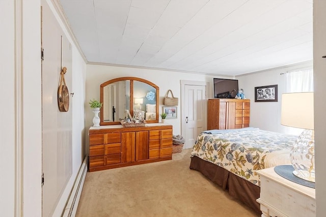 24 Summit Ave, Chelmsford, MA 01824 - bedroom with light colored carpet, crown molding, and a baseboard radiator