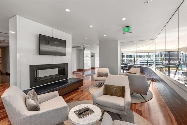 living room featuring light hardwood / wood-style flooring