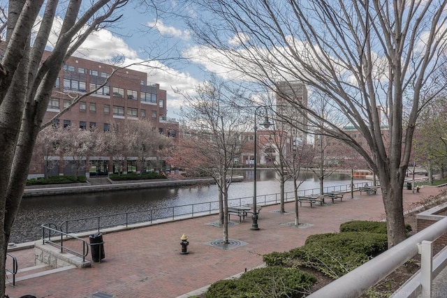 view of home's community featuring a water view