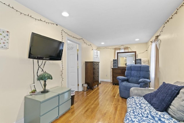 living room featuring light hardwood / wood-style flooring