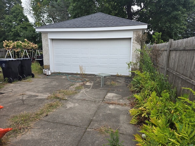 view of garage