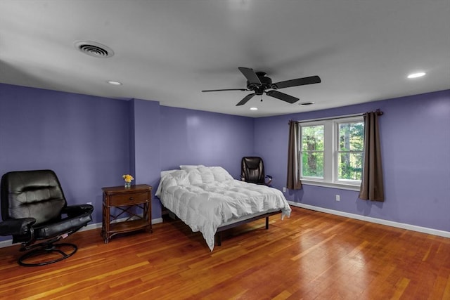 31 Brookside Dr, North Smithfield, RI 02896 - bedroom featuring baseboards, wood finished floors, ceiling fan, and recessed lighting