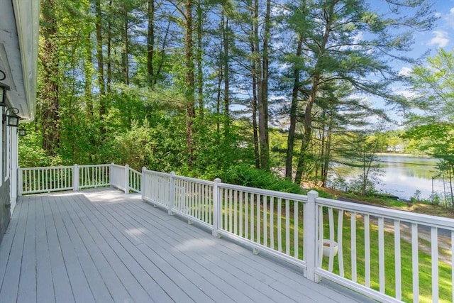31 Brookside Dr, North Smithfield, RI 02896 - wooden terrace with a water view and a yard
