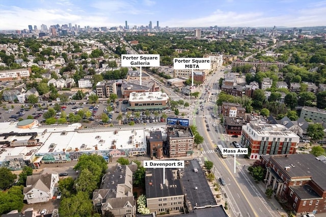 1 Davenport St Unit 11, Cambridge, MA 02140 - aerial view of skyline