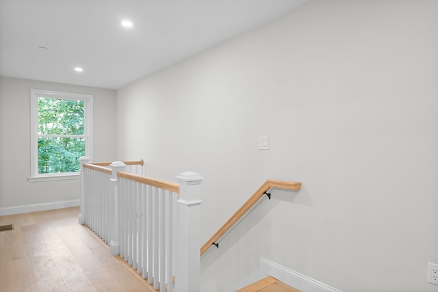 hall featuring light hardwood / wood-style flooring