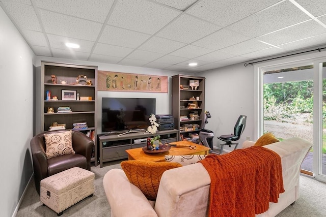42 Sycamore Dr Unit 42, Leominster, MA 01453 - carpeted living area featuring a drop ceiling