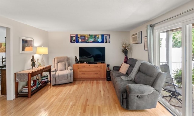42 Sycamore Dr Unit 42, Leominster, MA 01453 - living room with light wood-type flooring and a wall mounted air conditioner
