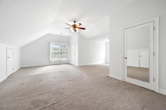 136 Howard St, Northborough, MA 01532 - bonus room with vaulted ceiling, ceiling fan, carpet floors, and baseboards