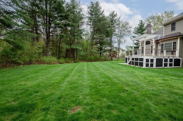 136 Howard St, Northborough, MA 01532 - view of grassy yard with a pergola