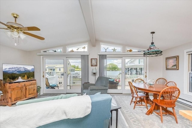 1 Shore Ave, Beverly, MA 01915 - dining room with light wood-type flooring and ceiling fan