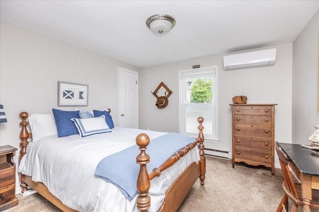 1 Shore Ave, Beverly, MA 01915 - bedroom with a wall unit AC, light colored carpet, and a baseboard radiator