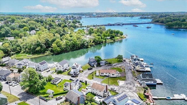 1 Shore Ave, Beverly, MA 01915 - aerial perspective of suburban area featuring a large body of water and a notable bridge