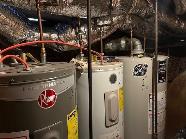 utilities with electric water heater and gas water heater