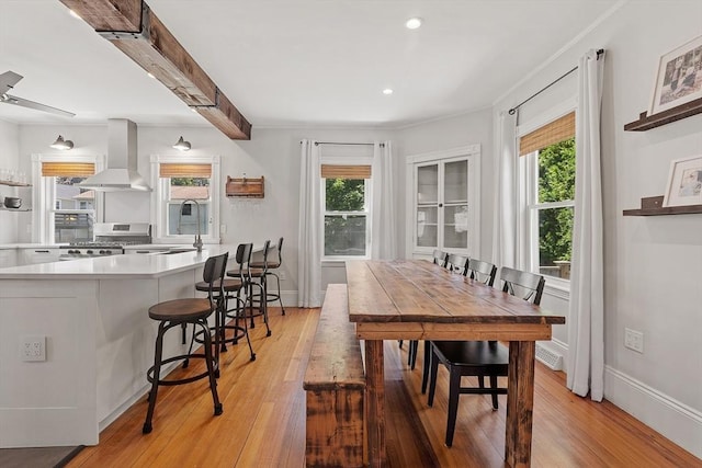 11 Draper Rd, Framingham, MA 01702 - dining area featuring healthy amount of natural light, light wood-style flooring, and recessed lighting