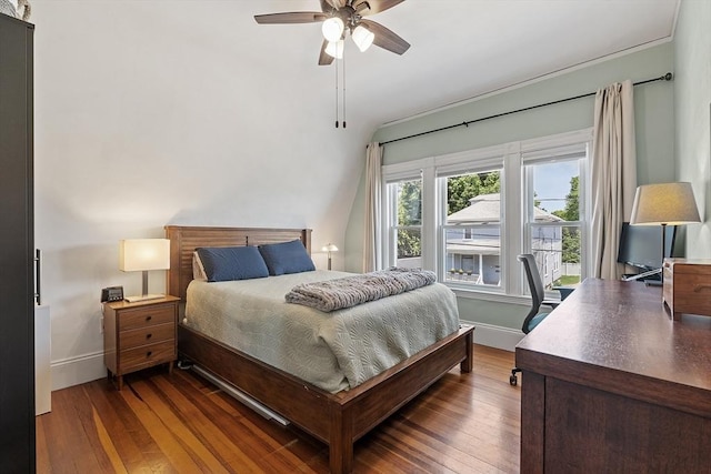 11 Draper Rd, Framingham, MA 01702 - bedroom with dark wood-type flooring, an office area, and a ceiling fan